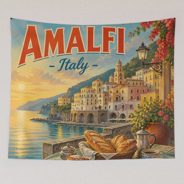 Item preview, Amalfi, Italy: Scenic-Style Painterly Travel Poster designed and sold by LSVart.