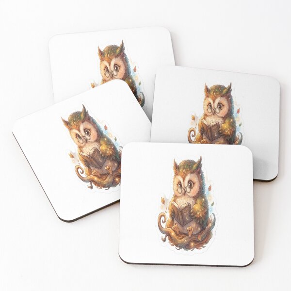 Item preview, Cute Wise Owl Reading a Book | Kawaii Owl Sticker designed and sold by AdityaShop18.