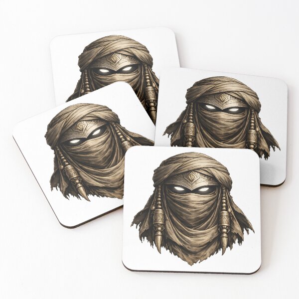 Item preview, Desert Guardian Mysterious Nomad Warrior Portrait designed and sold by CreativeMindsetLab.
