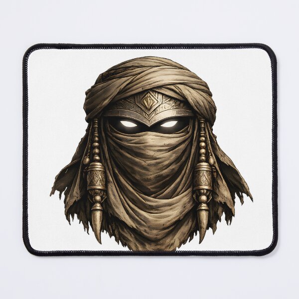 Item preview, Desert Guardian Mysterious Nomad Warrior Portrait designed and sold by CreativeMindsetLab.