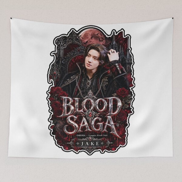 Item preview, Jake ENHYPEN Blood Saga Gothic Crimson Moon Fanmade Poster designed and sold by Valeree Store.