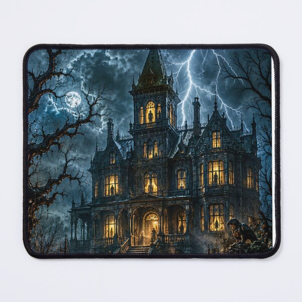Item preview, Haunted Victorian Mansion on a Stormy Night | Gothic Horror Poster designed and sold by lavanya11.