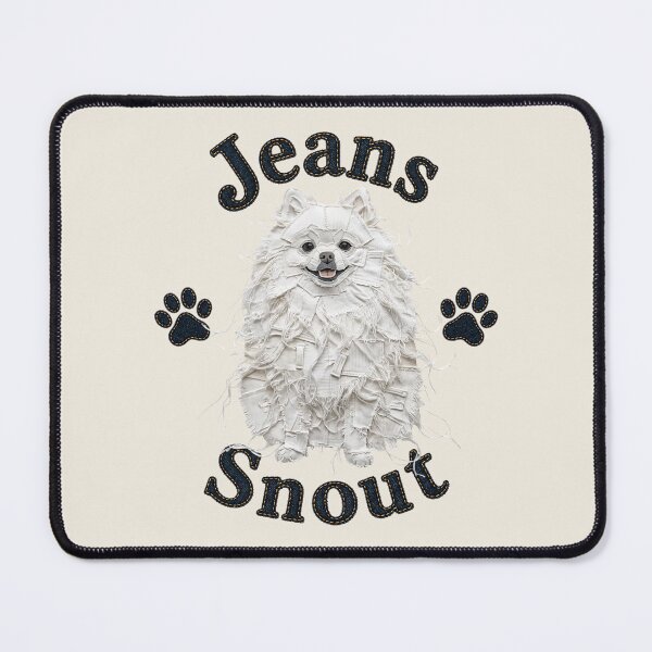 Item preview, White Spitz / Pomeranian Denim Patch Art designed and sold by JeanSnout.