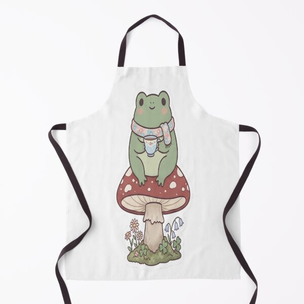 Item preview, Cute Frog Drinking Tea on a Mushroom | Kawaii Frog Sticker designed and sold by AdityaShop18.