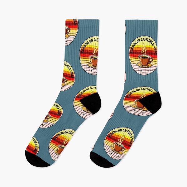 Item preview, Running On Caffeine And Vibes | Retro Coffee Mug Design designed and sold by AstronautMerch.