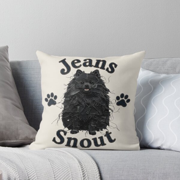 Item preview, Black Spitz / Pomeranian Denim Patch Art designed and sold by JeanSnout.