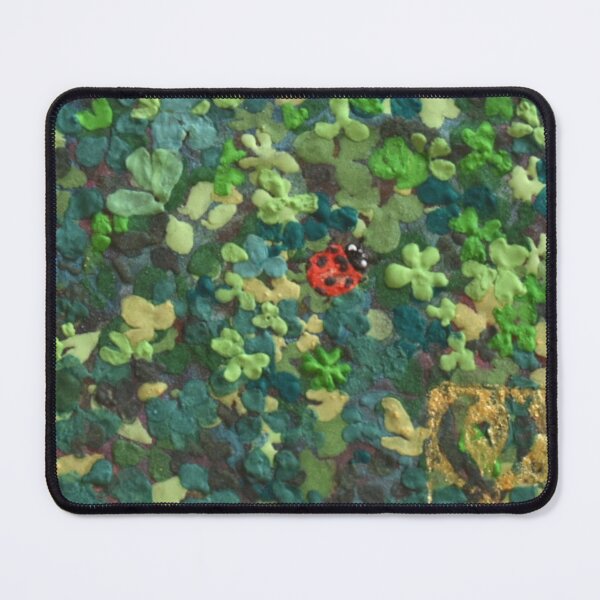 Item preview, Lucky Seven-Spotted Ladybug and Four-Leaf Clover - Japanese Nihonga designed and sold by Reiko-musée.