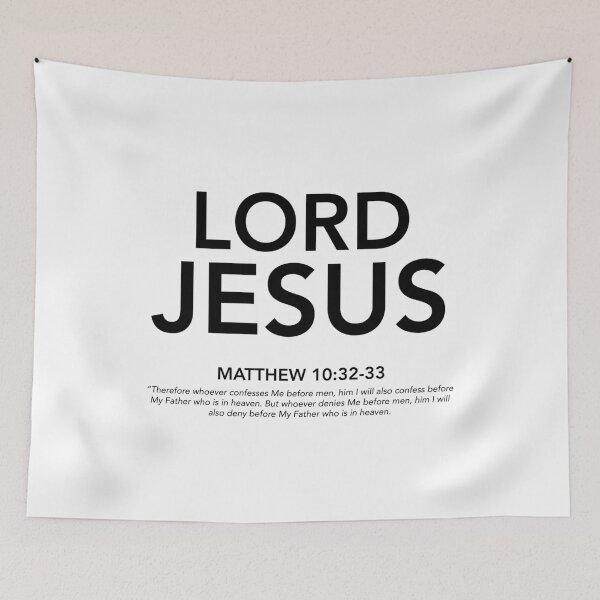 Item preview, English - Lord Jesus Matthew 10:32-33 Black Text designed and sold by Believe-Jesus.