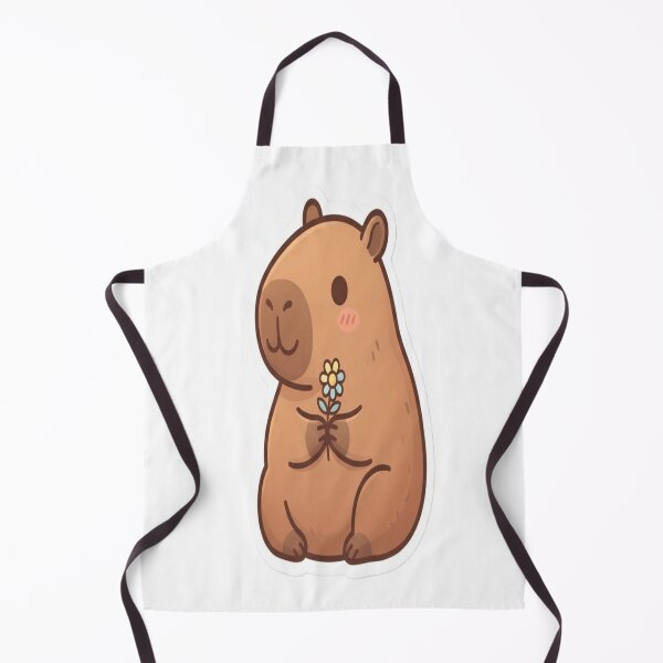 Item preview, Cute Capybara Holding a Flower | Kawaii Capybara Sticker designed and sold by AdityaShop18.