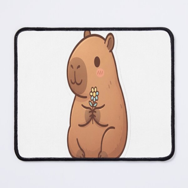 Item preview, Cute Capybara Holding a Flower | Kawaii Capybara Sticker designed and sold by AdityaShop18.