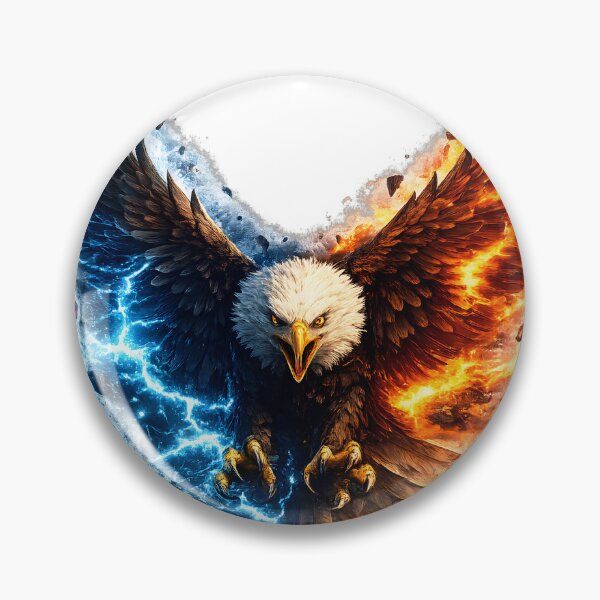 Item preview, Fire and Ice Eagle Elemental Fantasy Artwork designed and sold by CreativeMindsetLab.