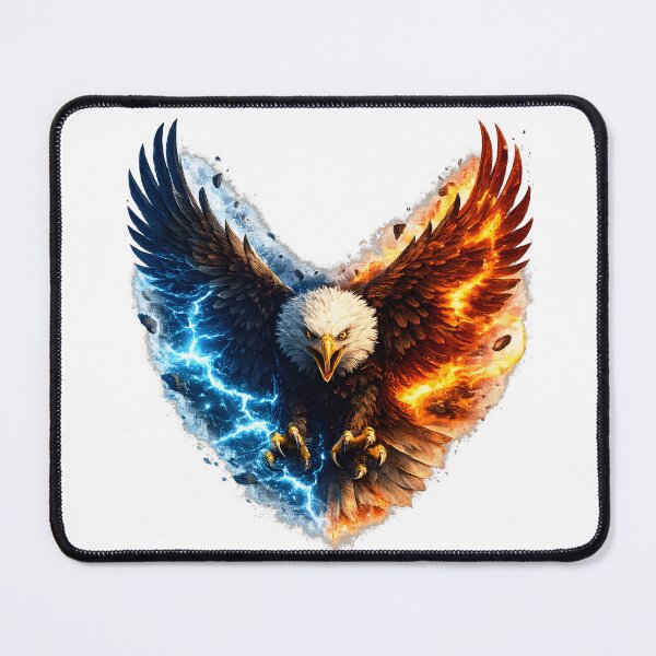 Item preview, Fire and Ice Eagle Elemental Fantasy Artwork designed and sold by CreativeMindsetLab.