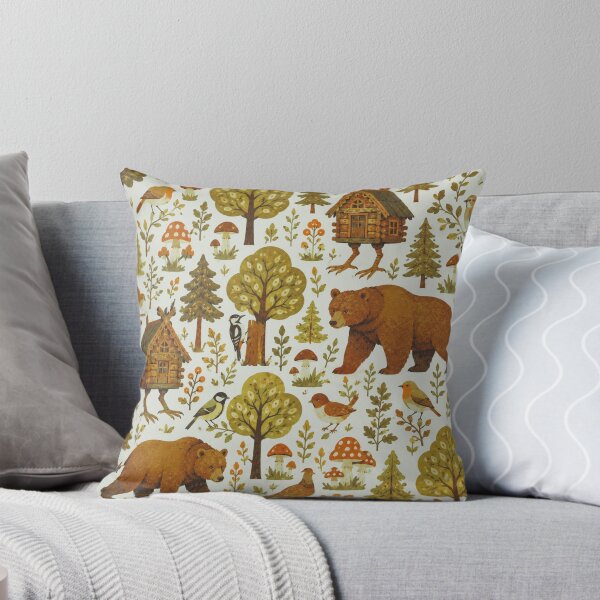 Item preview, Little Forest Friends — Bear & Birds Pattern designed and sold by WanderEastArt.