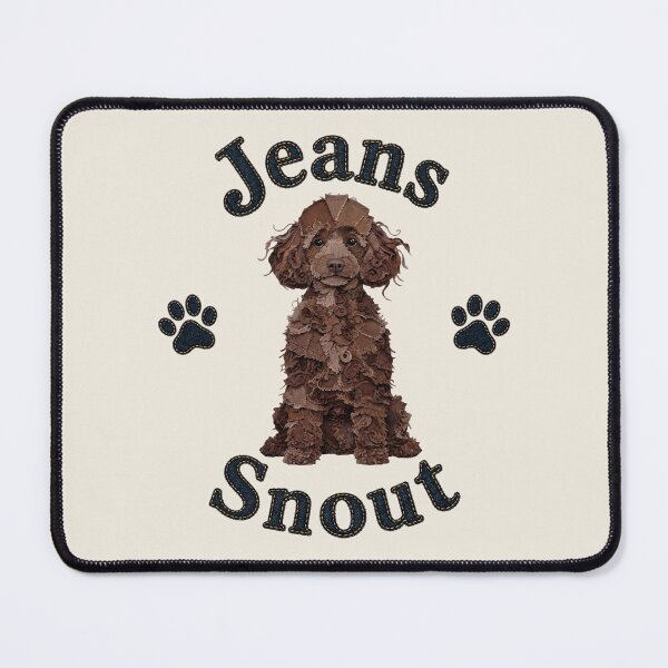 Item preview, Brown Poodle Denim Patch Art designed and sold by JeanSnout.