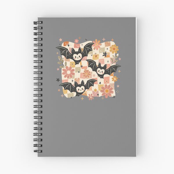Item preview, Groovy Smiley Bats and Flowers Checkered Retro Halloween Bat Design designed and sold by Yellowriversss.