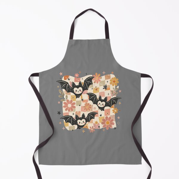 Item preview, Groovy Smiley Bats and Flowers Checkered Retro Halloween Bat Design designed and sold by Yellowriversss.