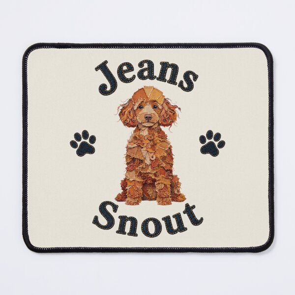 Item preview, Red Poodle Denim Patch Art designed and sold by JeanSnout.
