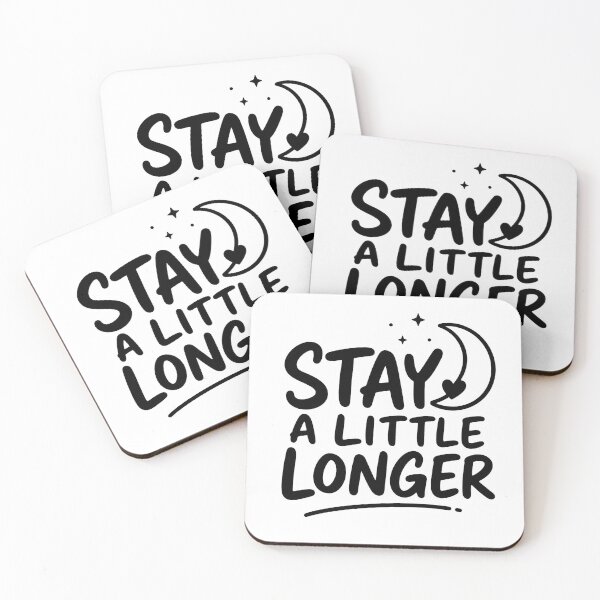 Item preview, Stay A Little Longer – Minimal Romantic Typography Sticker | Cute Moon Love Quote | Aesthetic Couple Gift designed and sold by Lovestickerco.