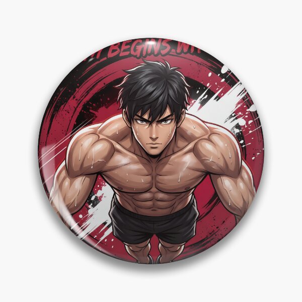 Item preview, Push-Ups Anime Gym Motivation designed and sold by Bloxxxdesign.