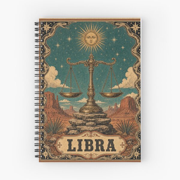 Item preview, Libra – Celestial Zodiac Balance Vintage Tarot Design designed and sold by Arrow2025.