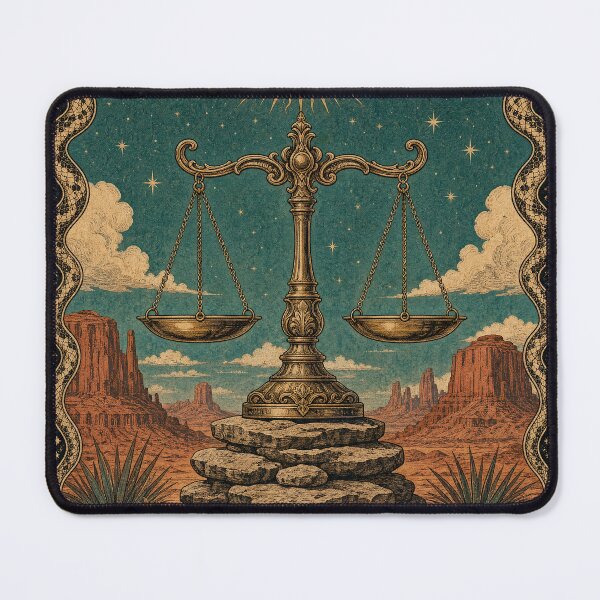 Item preview, Libra – Celestial Zodiac Balance Vintage Tarot Design designed and sold by Arrow2025.