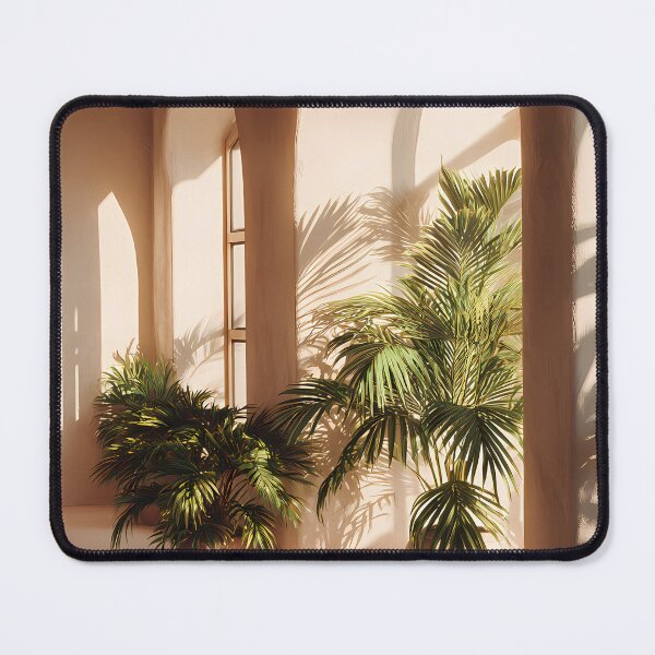 Item preview, Minimalist Mediterranean Archways with Palm Shadows Art Print designed and sold by Emberearth.