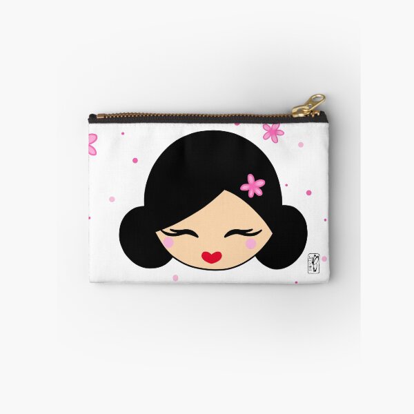 Item preview, Smiling Kokeshi and sakura flowers designed and sold by rainbowcho.