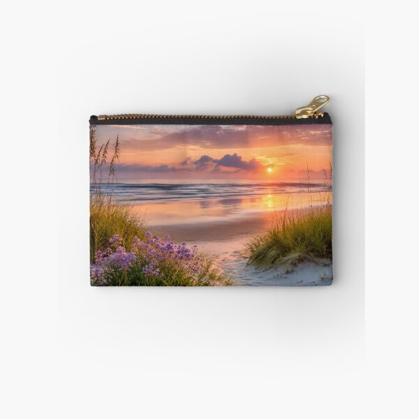 Item preview, Pastel Beach Sunrise with Sea Oats and Coastal Wildflowers designed and sold by Wild Bloom Paws.