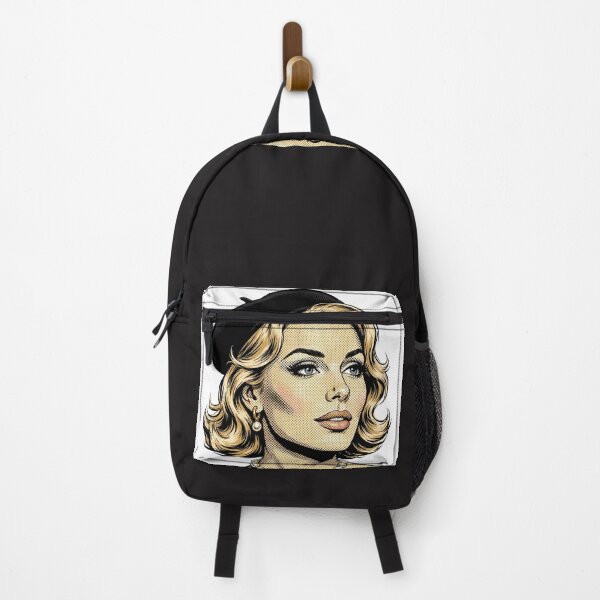Item preview, Blonde Woman Black Beret - Vintage Pearl Necklace Portrait designed and sold by MAISON SYLVIE.