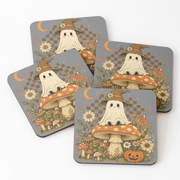 Item preview, Mushroom Ghost Goblincore Retro Forest Cottagecore Fall Halloween Art designed and sold by Yellowriversss.