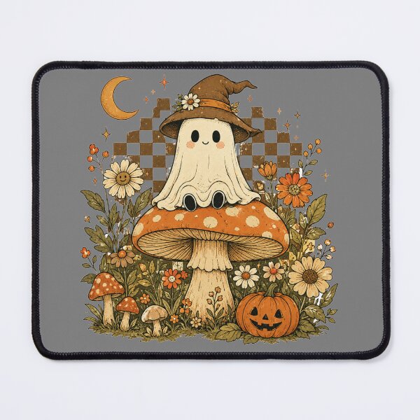 Item preview, Mushroom Ghost Goblincore Retro Forest Cottagecore Fall Halloween Art designed and sold by Yellowriversss.