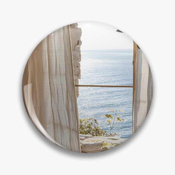 Item preview, Rustic Sea View Window with Olive Branches Art Print designed and sold by Emberearth.