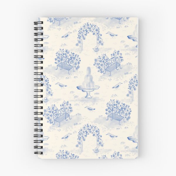 Item preview, Blue Garden Toile - French Rose Garden Fountain Pattern designed and sold by Ema Tudose.