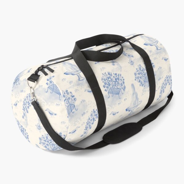 Item preview, Blue Garden Toile - French Rose Garden Fountain Pattern designed and sold by Ema Tudose.