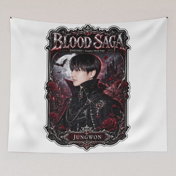 Item preview, Jungwon ENHYPEN Gothic Vampire Prince Blood Saga Artwork Print designed and sold by Valeree Store.
