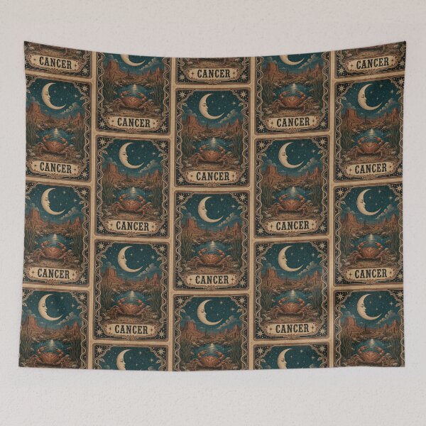 Item preview, Cancer – Celestial Crab Vintage Zodiac Tarot Design designed and sold by Arrow2025.