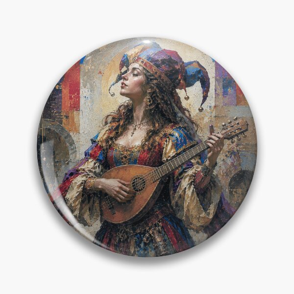 Item preview, Female minstrel troubadour painting. designed and sold by GalleryKauffeld.