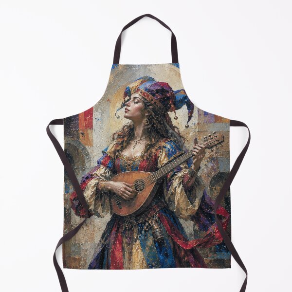 Item preview, Female minstrel troubadour painting. designed and sold by GalleryKauffeld.
