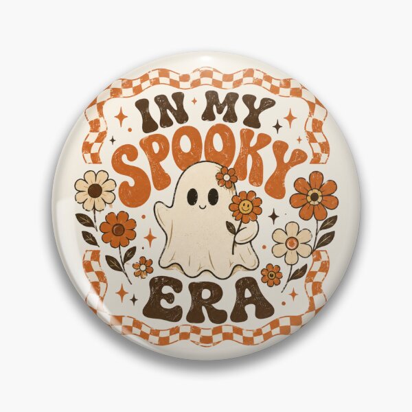 Item preview, In My Spooky Era Retro Ghost Groovy Floral Checkered Halloween Slogan designed and sold by Yellowriversss.