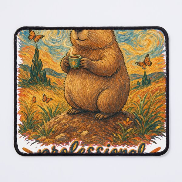 Item preview, Professional Nap Taker Funny Groundhog Van Gogh T-Shirt designed and sold by KIDEnia.