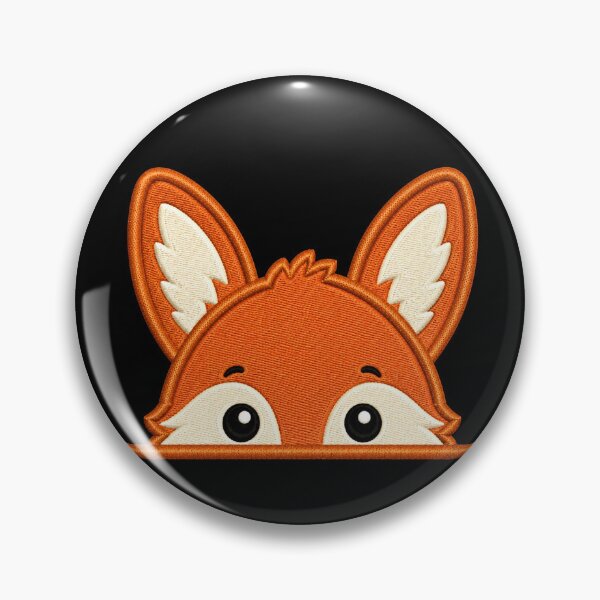 Item preview, Cute Baby Fox Peek Embroidery Illustration designed and sold by ColorSplash123.