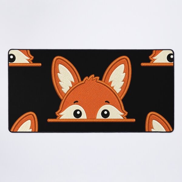 Item preview, Cute Baby Fox Peek Embroidery Illustration designed and sold by ColorSplash123.
