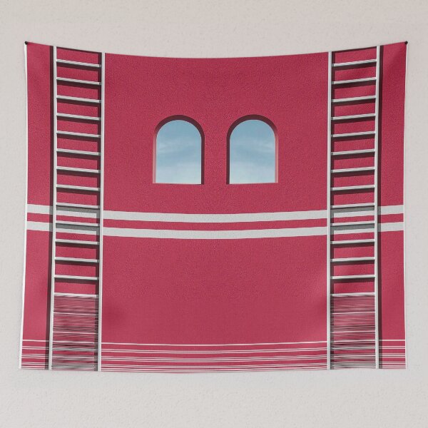 Item preview, scarlet shapes and ladders with arched windows designed and sold by mister-john.