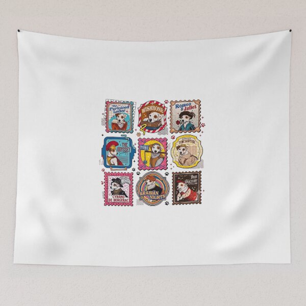 Item preview, Wishbone Dog Vintage Stamps designed and sold by OscarLucas.