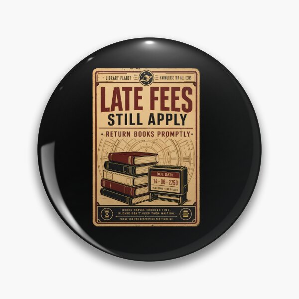 Item preview, Library Planet Late Fees Notice designed and sold by agearb.