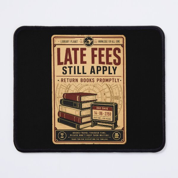 Item preview, Library Planet Late Fees Notice designed and sold by agearb.