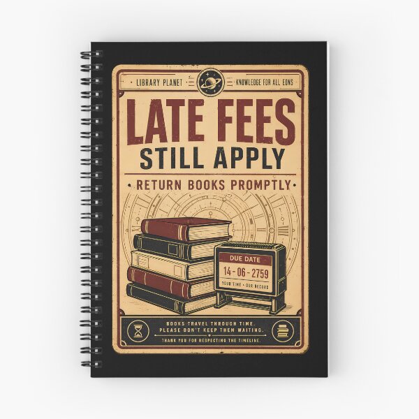 Item preview, Library Planet Late Fees Notice designed and sold by agearb.
