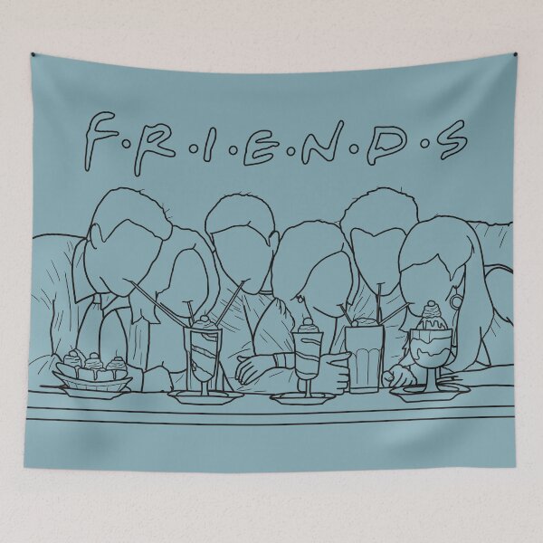 Item preview, Friends Outline Drawing - iconic Milkshake Poster designed and sold by Line & Tide.
