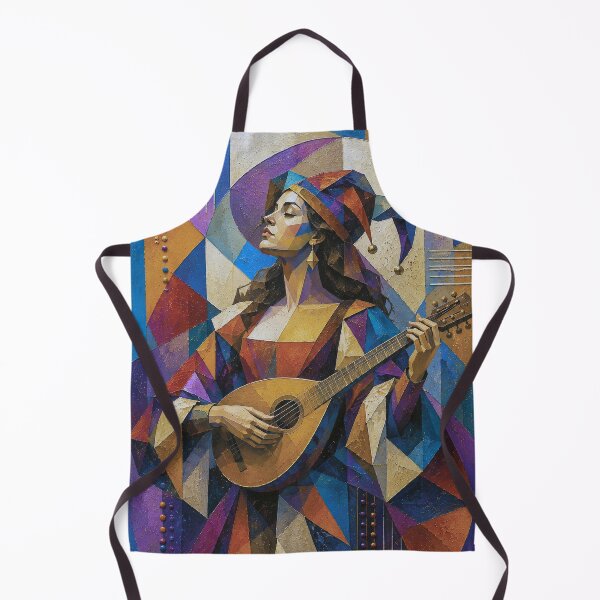 Item preview, Female minstrel a cubist painting. designed and sold by GalleryKauffeld.