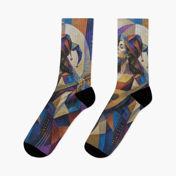 Item preview, Female minstrel a cubist painting. designed and sold by GalleryKauffeld.